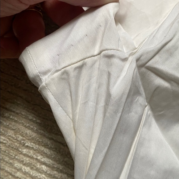 Theory Carrian Precise Peplum Stretch Cotton Pleated White Blouse Size S - Picture 12 of 13